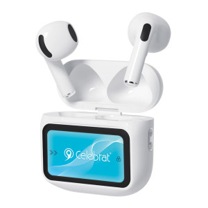 CELEBRAT earphones με θήκη φόρτισης W76, True Wireless, 13mm, 25/300mAh, λευκά | Αξεσουάρ κινητών | elabstore.gr