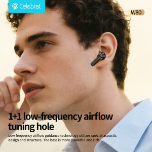 CELEBRAT earphones με θήκη φόρτισης W80, True Wireless, 13mm, 30/230mAh, λευκά | Αξεσουάρ κινητών | elabstore.gr