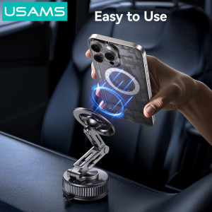USAMS βάση smartphone αυτοκινήτου ZJ087 για ταμπλό/παρμπρίζ, μαγνητική, μαύρη | Αξεσουάρ κινητών | elabstore.gr