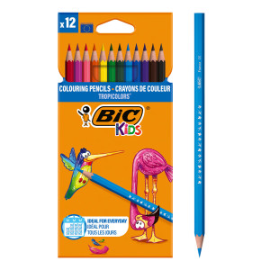 BIC σετ χρωματιστές ξυλομπογιές Kids Tropicolors, εξάγωνες, 12τμχ | Αναλώσιμα - Είδη Γραφείου | elabstore.gr