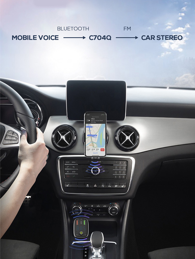LDNIO FM transmitter & φορτιστής C704Q, USB-C/2x USB, 36W, Bluetooth, μαύρο | eLabstore.gr LDNIO FM transmitter & φορτιστής C704Q, USB-C/2x USB, 36W, Bluetooth, μαύρο | Gadgets - Αξεσουάρ | elabstore.gr
