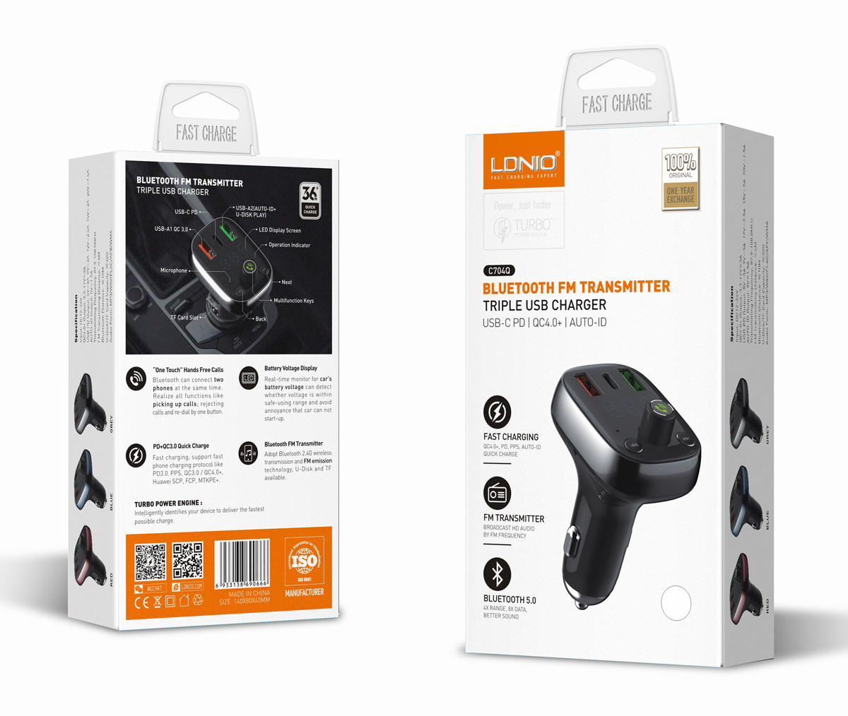 LDNIO FM transmitter & φορτιστής C704Q, USB-C/2x USB, 36W, Bluetooth, μαύρο | eLabstore.gr LDNIO FM transmitter & φορτιστής C704Q, USB-C/2x USB, 36W, Bluetooth, μαύρο | Gadgets - Αξεσουάρ | elabstore.gr