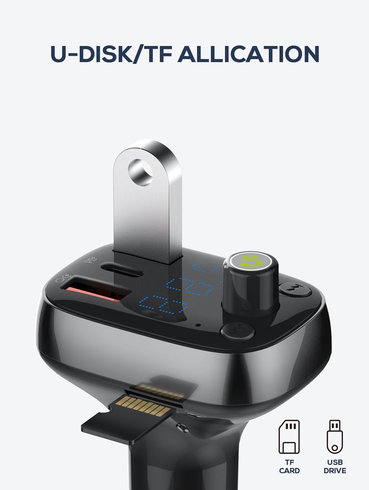 LDNIO FM transmitter & φορτιστής C704Q, USB-C/2x USB, 36W, Bluetooth, μαύρο | eLabstore.gr LDNIO FM transmitter & φορτιστής C704Q, USB-C/2x USB, 36W, Bluetooth, μαύρο - Image 6