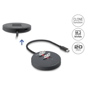 DELOCK docking station για M.2 NVMe PCIe SSD 64364, 2 θέσεων, 20Gbps, clone function, μαύρο | eLabstore.gr DELOCK docking station για M.2 NVMe PCIe SSD 64364, 2 θέσεων, 20Gbps, clone function, μαύρο | Συνοδευτικά PC | elabstore.gr
