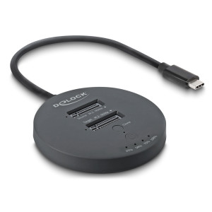 DELOCK docking station για M.2 NVMe PCIe SSD 64364, 2 θέσεων, 20Gbps, clone function, μαύρο | Συνοδευτικά PC | elabstore.gr