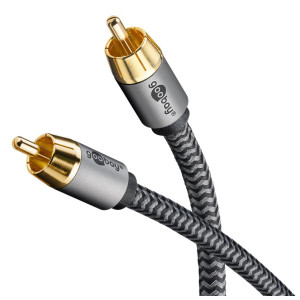 GOOBAY καλώδιο ήχου RCA σε RCA 65296, 2m, μαύρο/ασημί | Καλώδια - Αντάπτορες | elabstore.gr