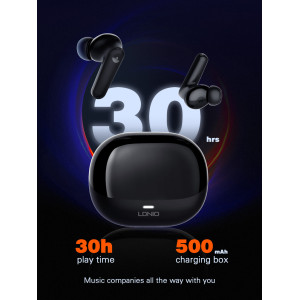 LDNIO earphones με θήκη φόρτισης T05, True Wireless, 13mm, 40/500mAh, μαύρα | Αξεσουάρ κινητών | elabstore.gr