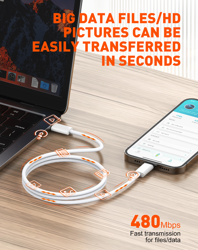 LDNIO καλώδιο USB-C iP-901c, 65W, 480Mbps, 1m, λευκό | eLabstore.gr LDNIO καλώδιο USB-C iP-901c, 65W, 480Mbps, 1m, λευκό | Καλώδια - Αντάπτορες | elabstore.gr