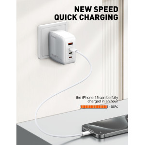 LDNIO καλώδιο USB-C iP-902c, 65W, 480Mbps, 2m, λευκό | Καλώδια - Αντάπτορες | elabstore.gr