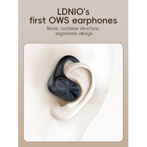 LDNIO earphones με θήκη φόρτισης T07, OWS Bone Conduction, 15mm, 60/500mAh, μαύρα | Αξεσουάρ κινητών | elabstore.gr