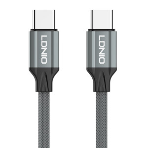 LDNIO καλώδιο USB-C iP-441c, 65W, 480Mbps, 1m, γκρι | Καλώδια - Αντάπτορες | elabstore.gr