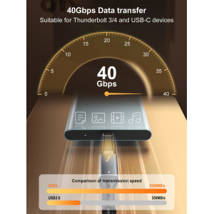 LDNIO καλώδιο USB-C TC-11c, 240W, 40Gbps, 8K/60Hz, 1m, μαύρο | Καλώδια - Αντάπτορες | elabstore.gr