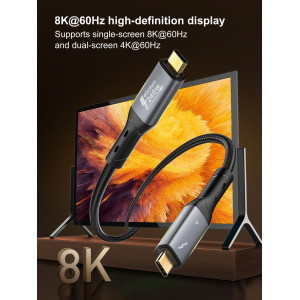 LDNIO καλώδιο USB-C TC-11c, 240W, 40Gbps, 8K/60Hz, 1m, μαύρο | Καλώδια - Αντάπτορες | elabstore.gr