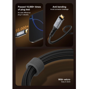 LDNIO καλώδιο USB-C TC-11c, 240W, 40Gbps, 8K/60Hz, 1m, μαύρο | Καλώδια - Αντάπτορες | elabstore.gr
