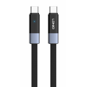 LDNIO καλώδιο USB-C LC242c, flat, 65W, 480Mbps, 2m, μαύρο | Καλώδια - Αντάπτορες | elabstore.gr