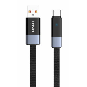 LDNIO καλώδιο USB-C σε USB LS242c, flat, 50W, 480Mbps, 2m, μαύρο | Καλώδια - Αντάπτορες | elabstore.gr