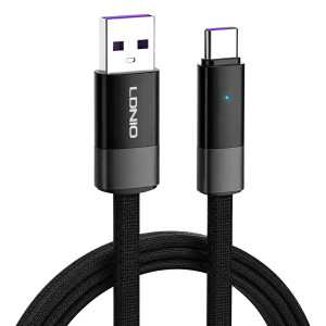 LDNIO καλώδιο USB-C σε USB LS242Q, flat, 100W, 480Mbps, 2m, μαύρο | Καλώδια - Αντάπτορες | elabstore.gr