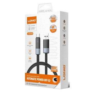 LDNIO καλώδιο USB-C σε USB LS242Q, flat, 100W, 480Mbps, 2m, μαύρο | eLabstore.gr