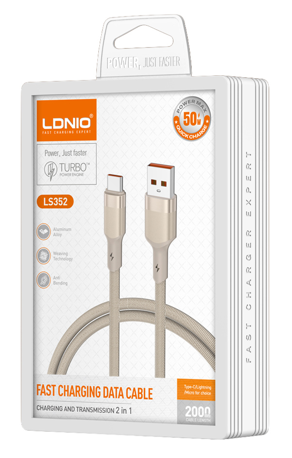 LDNIO καλώδιο USB-C σε USB LS352, 50W, 480Mbps, 2m, μπεζ | eLabstore.gr LDNIO καλώδιο USB-C σε USB LS352, 50W, 480Mbps, 2m, μπεζ | Καλώδια - Αντάπτορες | elabstore.gr