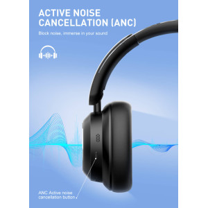LDNIO headphones H01, ασύρματα & ενσύρματα, 40mm, 1000mAh, ANC, μαύρα | Αξεσουάρ κινητών | elabstore.gr