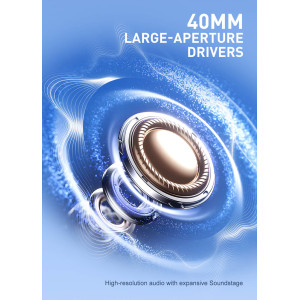 LDNIO headphones H01, ασύρματα & ενσύρματα, 40mm, 1000mAh, ANC, μαύρα | Αξεσουάρ κινητών | elabstore.gr