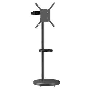 BRATECK βάση τηλεόρασης δαπέδου FS38-44TWE, 32-65", έως 50kg, με 2x ράφια, ροδάκια, μαύρη | Εικόνα & Ήχος | elabstore.gr