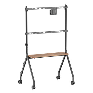 BRATECK βάση τηλεόρασης δαπέδου FS66-46F-01, 37-86", έως 80kg, με ράφι & ροδάκια | Εικόνα & Ήχος | elabstore.gr