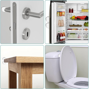 HOME USE στοπ πόρτας HUH-0264, αυτοκόλλητο, PU πλαστικό, 25x10mm, διάφανο, 12τμχ | Οικιακός εξοπλισμός | elabstore.gr