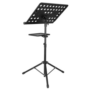 BRATECK αναλόγιο μουσικής MSS01-8, 75~150cm ύψος, με ράφι, μαύρο | Εικόνα & Ήχος | elabstore.gr