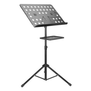 BRATECK αναλόγιο μουσικής MSS01-8, 75~150cm ύψος, με ράφι, μαύρο | Εικόνα & Ήχος | elabstore.gr