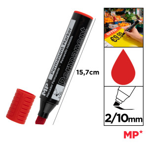 MP ανεξίτηλος μαρκαδόρος PE549-03, 2-10mm μύτη, κόκκινος | Αναλώσιμα - Είδη Γραφείου | elabstore.gr