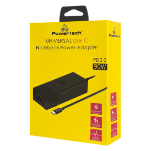 POWERTECH φορτιστής laptop PT-1604, USB-C PD, 90W, μαύρος | Αξεσουάρ για Laptop | elabstore.gr