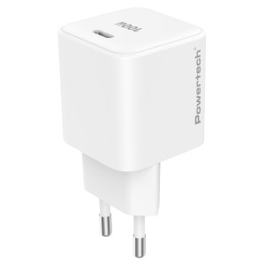 POWERTECH φορτιστής τοίχου PT-1612, USB-C, 100W, GaN, AVS, λευκός | Αξεσουάρ κινητών | elabstore.gr