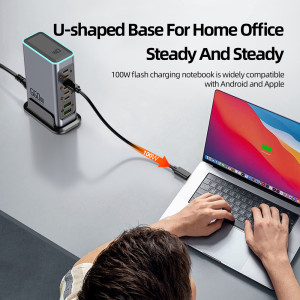 POWERTECH σταθμός φόρτισης PT-1621, 2x USB & 6x USB-C, GaN, 140W, γκρι | eLabstore.gr POWERTECH σταθμός φόρτισης PT-1621, 2x USB & 6x USB-C, GaN, 140W, γκρι | Αξεσουάρ κινητών | elabstore.gr