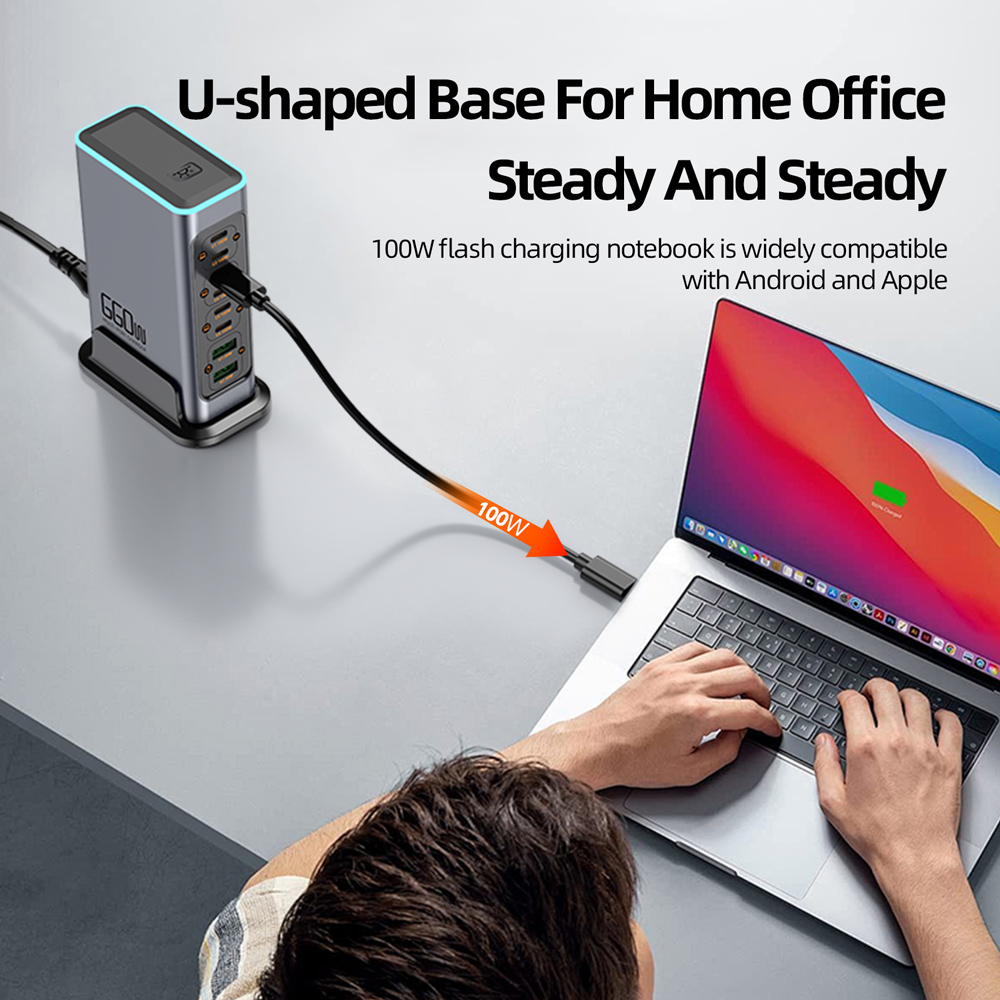 POWERTECH σταθμός φόρτισης PT-1621, 2x USB & 6x USB-C, GaN, 140W, γκρι | eLabstore.gr POWERTECH σταθμός φόρτισης PT-1621, 2x USB & 6x USB-C, GaN, 140W, γκρι | Αξεσουάρ κινητών | elabstore.gr