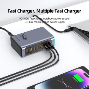 POWERTECH σταθμός φόρτισης PT-1621, 2x USB & 6x USB-C, GaN, 140W, γκρι | eLabstore.gr POWERTECH σταθμός φόρτισης PT-1621, 2x USB & 6x USB-C, GaN, 140W, γκρι | Αξεσουάρ κινητών | elabstore.gr