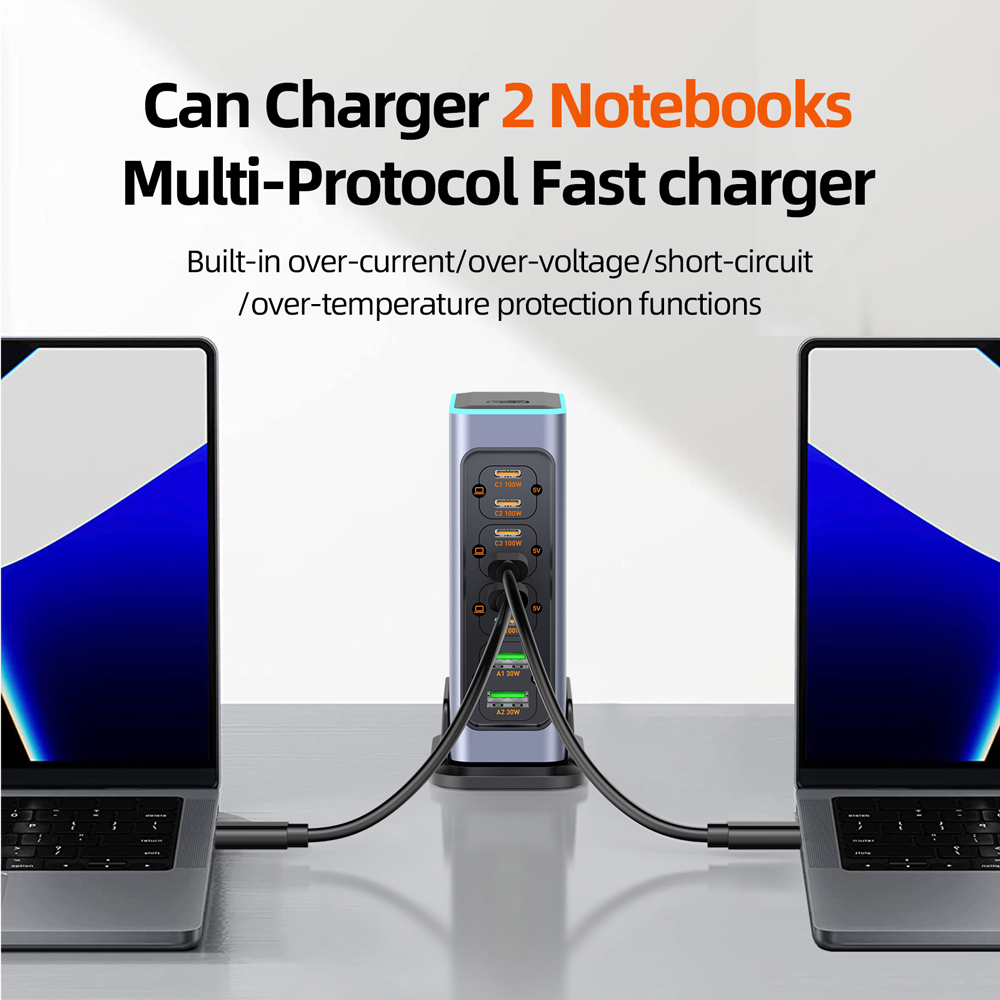 POWERTECH σταθμός φόρτισης PT-1621, 2x USB & 6x USB-C, GaN, 140W, γκρι | eLabstore.gr POWERTECH σταθμός φόρτισης PT-1621, 2x USB & 6x USB-C, GaN, 140W, γκρι | Αξεσουάρ κινητών | elabstore.gr