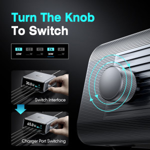 POWERTECH σταθμός φόρτισης PT-1622 με οθόνη, USB & 4x USB-C, GaN, 100W, ασημί | Αξεσουάρ κινητών | elabstore.gr