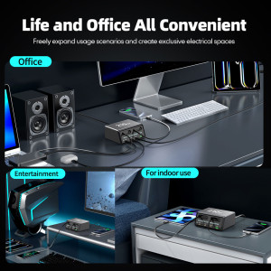 POWERTECH σταθμός φόρτισης PT-1623, USB/3x USB-C/2x USB-C καλώδια, GaN, 160W, μαύρος | Αξεσουάρ κινητών | elabstore.gr