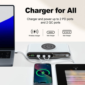 POWERTECH σταθμός φόρτισης PT-1624, 2x USB/2x USB-C/wireless, 72W, λευκός | eLabstore.gr POWERTECH σταθμός φόρτισης PT-1624, 2x USB/2x USB-C/wireless, 72W, λευκός | Αξεσουάρ κινητών | elabstore.gr