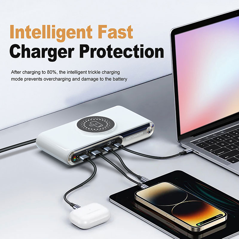 POWERTECH σταθμός φόρτισης PT-1624, 2x USB/2x USB-C/wireless, 72W, λευκός | eLabstore.gr POWERTECH σταθμός φόρτισης PT-1624, 2x USB/2x USB-C/wireless, 72W, λευκός | Αξεσουάρ κινητών | elabstore.gr