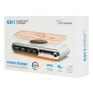 POWERTECH σταθμός φόρτισης PT-1624, 2x USB/2x USB-C/wireless, 72W, λευκός | eLabstore.gr POWERTECH σταθμός φόρτισης PT-1624, 2x USB/2x USB-C/wireless, 72W, λευκός | eLabstore.gr