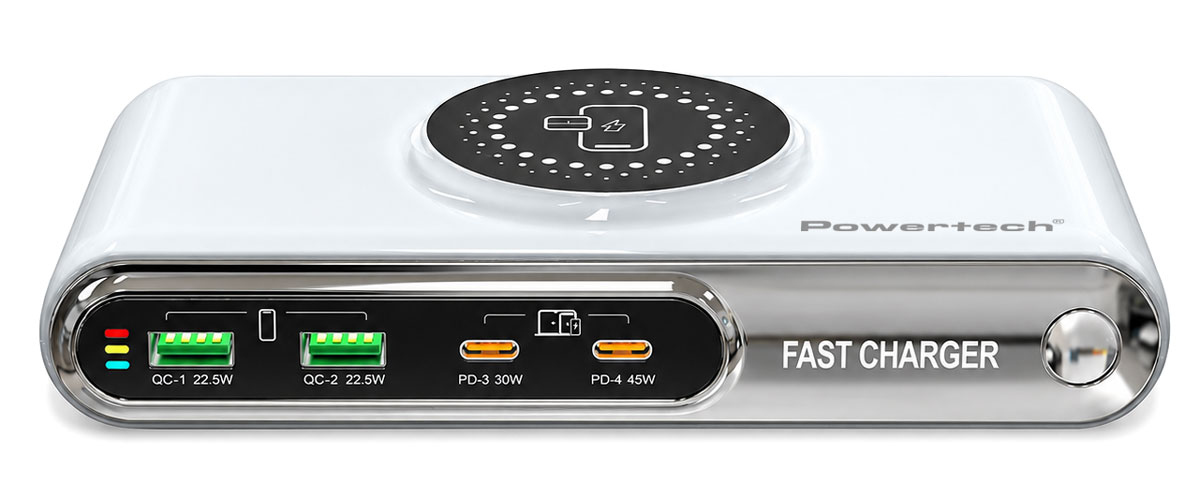 POWERTECH σταθμός φόρτισης PT-1624, 2x USB/2x USB-C/wireless, 72W, λευκός | eLabstore.gr POWERTECH σταθμός φόρτισης PT-1624, 2x USB/2x USB-C/wireless, 72W, λευκός | Αξεσουάρ κινητών | elabstore.gr