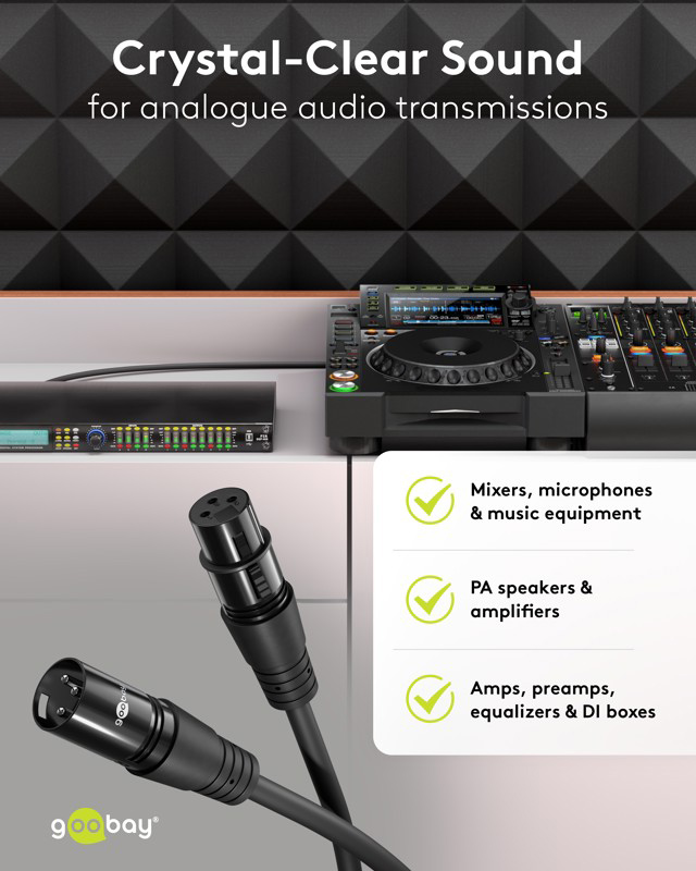 GOOBAY καλώδιο προέκτασης ήχου XLR 80038, 3m, μαύρο | eLabstore.gr GOOBAY καλώδιο προέκτασης ήχου XLR 80038, 3m, μαύρο | Καλώδια - Αντάπτορες | elabstore.gr