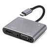 POWERTECH docking station CAB-UC101, 4 θυρών, USB-C, 4K, 100W, γκρι | Συνοδευτικά PC | elabstore.gr