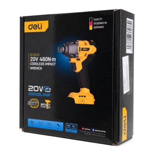 DELI κρουστικό μπουλονόκλειδο μπαταρίας DC235Z, Brushless, 20V, 480N.m, 1/2" | Εργαλεία | elabstore.gr