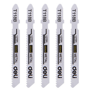 DELI σετ λάμες σέγας DH-QJT012-E4 για μέταλλο, T118B, 5τμχ | Εργαλεία | elabstore.gr