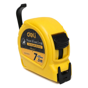 DELI μετροταινία DL270725L με κλείδωμα & clip ζώνης, 7.5m x 25mm | Εργαλεία | elabstore.gr