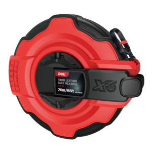 DELI μετροταινία DL9920Y με μηχανισμό αναδίπλωσης, fibreglass ταινία, 20m/65ft x 14.5mm | Εργαλεία | elabstore.gr