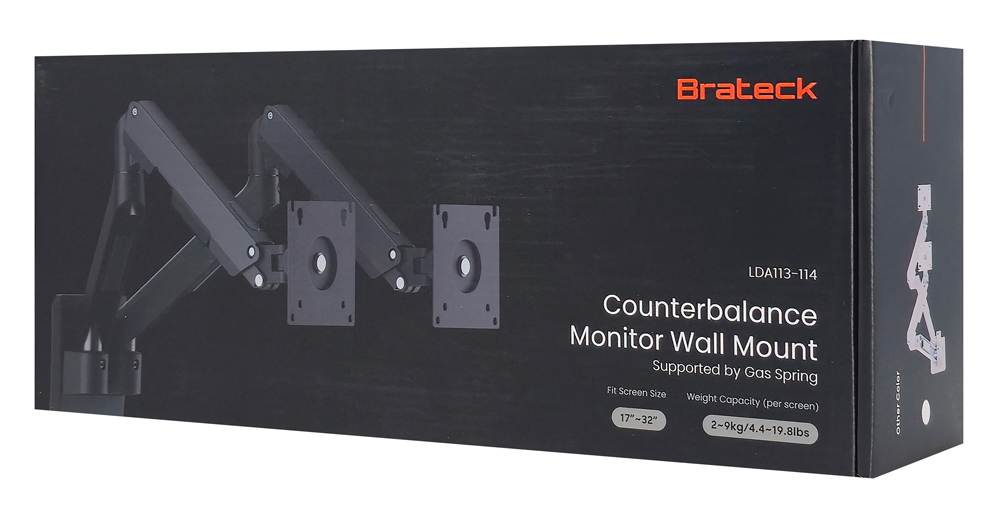 BRATECK επιτοίχια βάση για 2x οθόνες LDA113-114, 17-32", έως 9kg | eLabstore.gr BRATECK επιτοίχια βάση για 2x οθόνες LDA113-114, 17-32", έως 9kg - Image 6